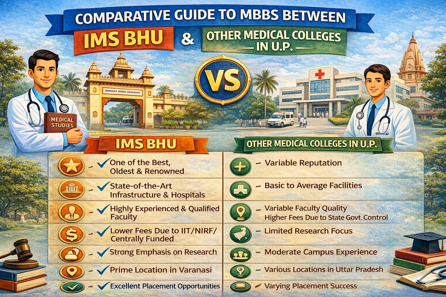 Comparative Guide to MBBS Between IMS BHU & Other Uttar Pradesh Medical Colleges